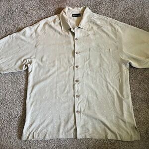 Baracuta Silk Camp Button Up Short Sleeve Collared Casual Top Shirt Size XL 0094